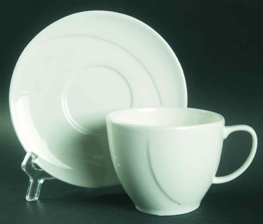 Spa Lifestyle Reflection White Flat Cup & Saucer Set by Royal Doulton-1