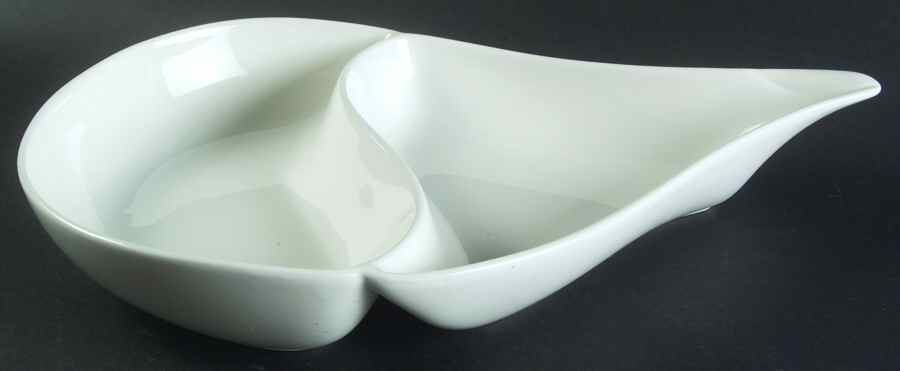 Spa Lifestyle Waterdrop White Oval Divided Server by Royal Doulton-1