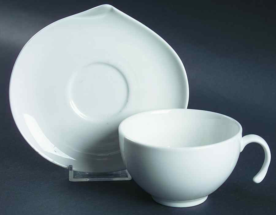 Spa Lifestyle Waterdrop White Flat Cup & Saucer Set by Royal Doulton-1