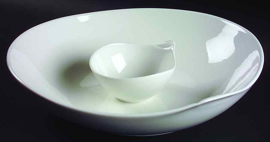 Spa Lifestyle Waterdrop White (2 Piece) Chip & Dip Set by Royal Doulton-1