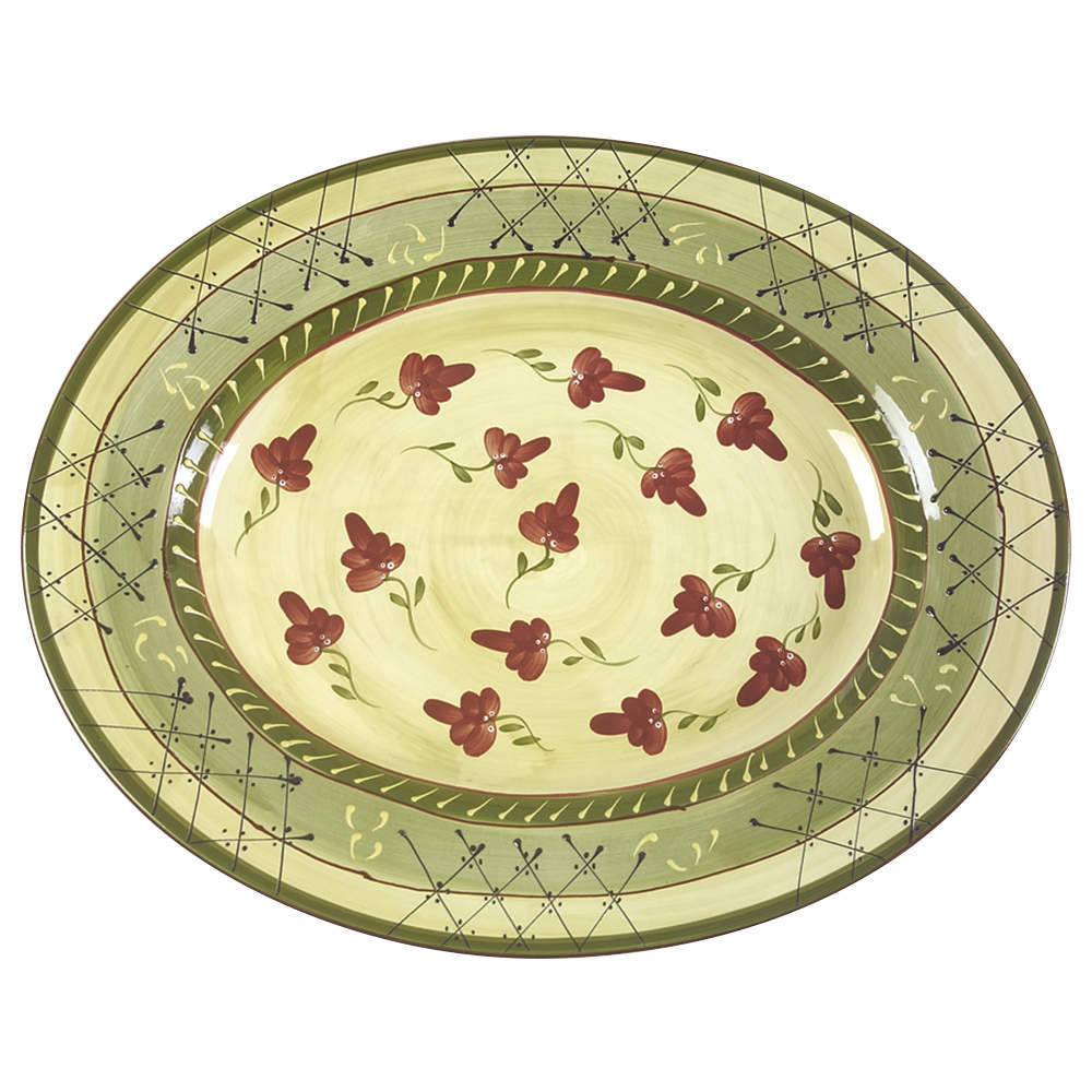 Fleuron 19" Oval Serving Platter by Romancing Provence-1