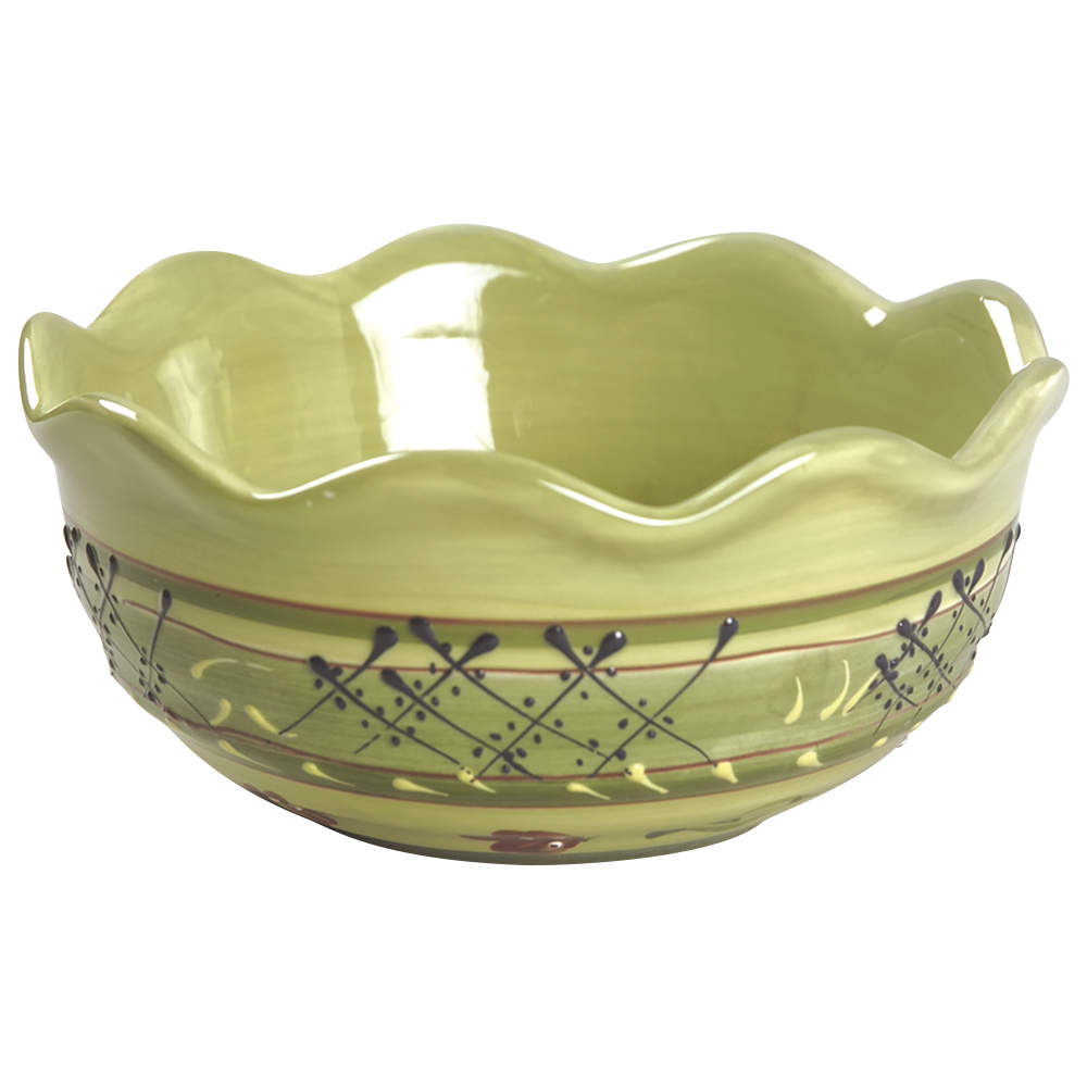 Fleuron 6" Ruffled Bowl by Romancing Provence-1