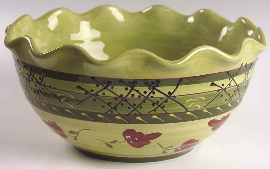 Fleuron 11" Large Salad Serving Bowl by Romancing Provence-1