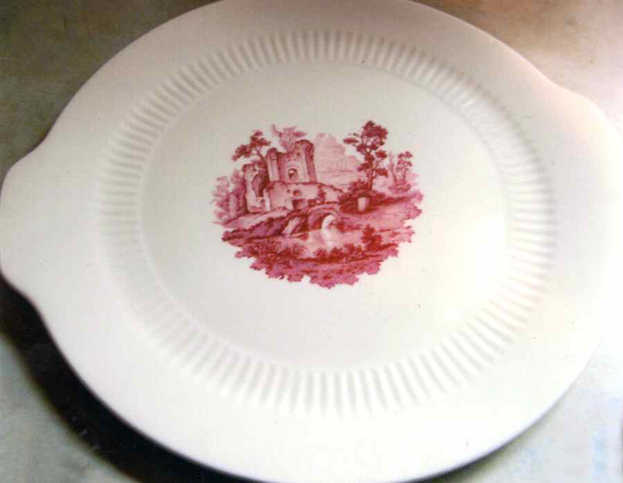 Pink Castle Handled Cake Plate by Royal (USA)-1