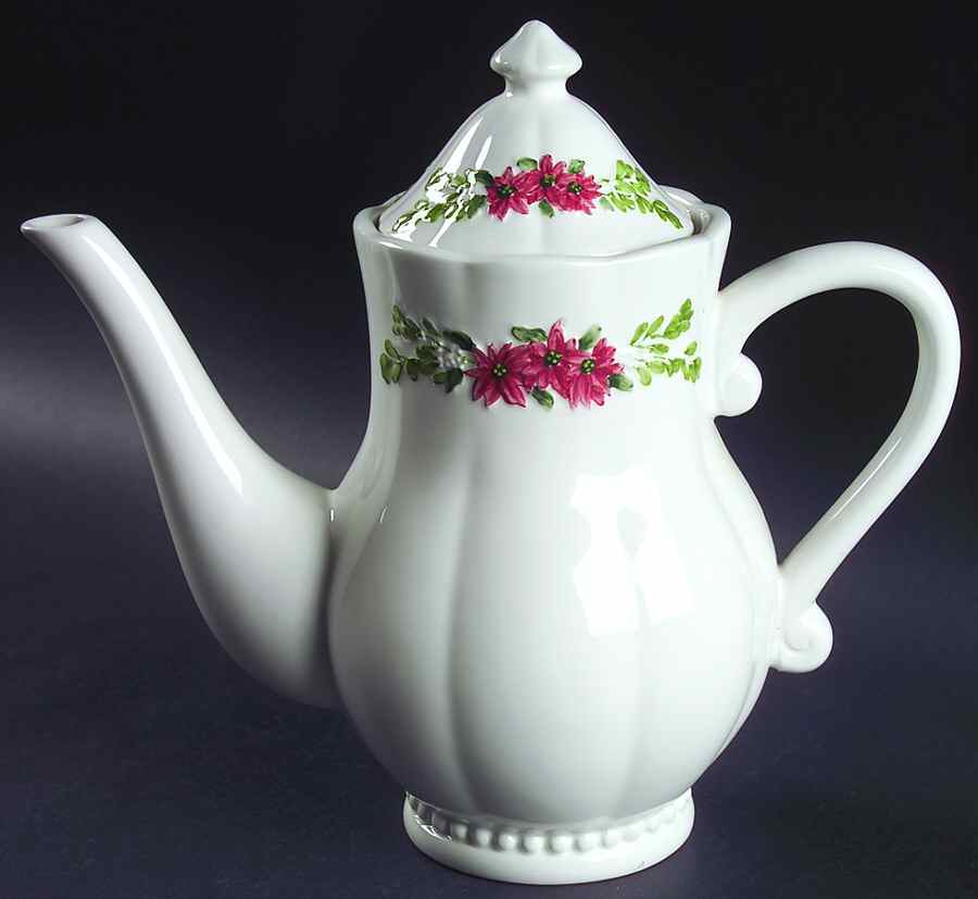 Poinsetta Garland Coffee Pot & Lid by Roscher & Co-1
