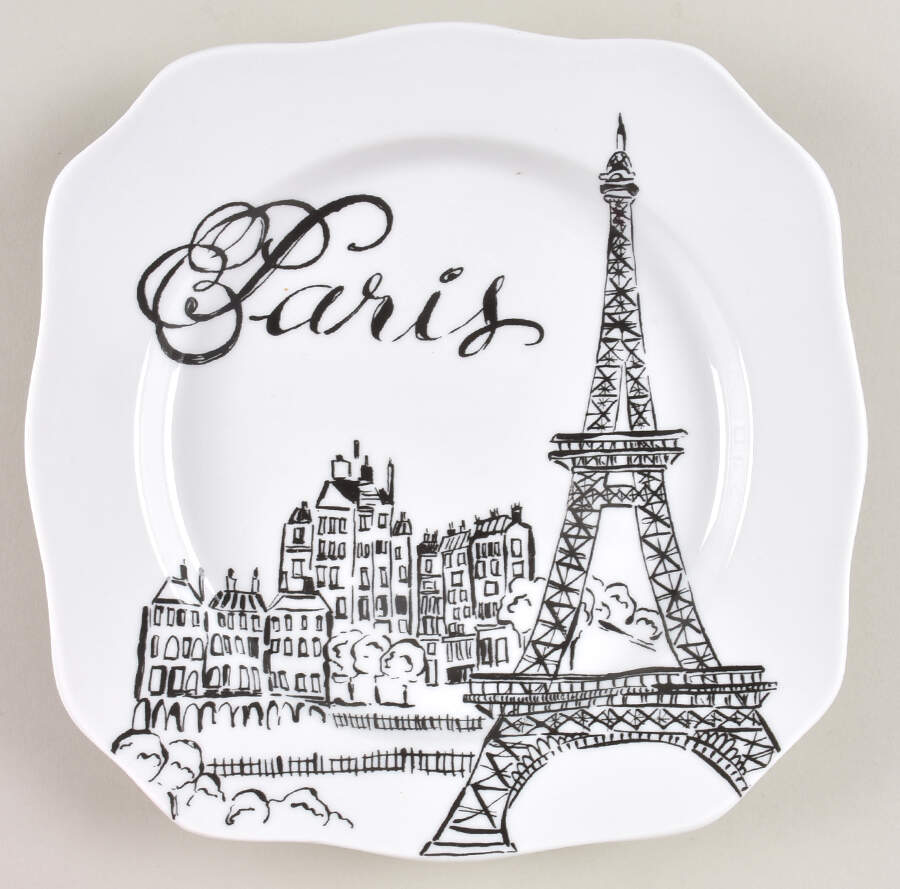 Bon Voyage Square Dessert Plate by Rosanna-1