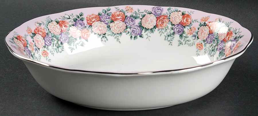Rose Garland 9" Oval Vegetable Bowl by Royal Albert-1