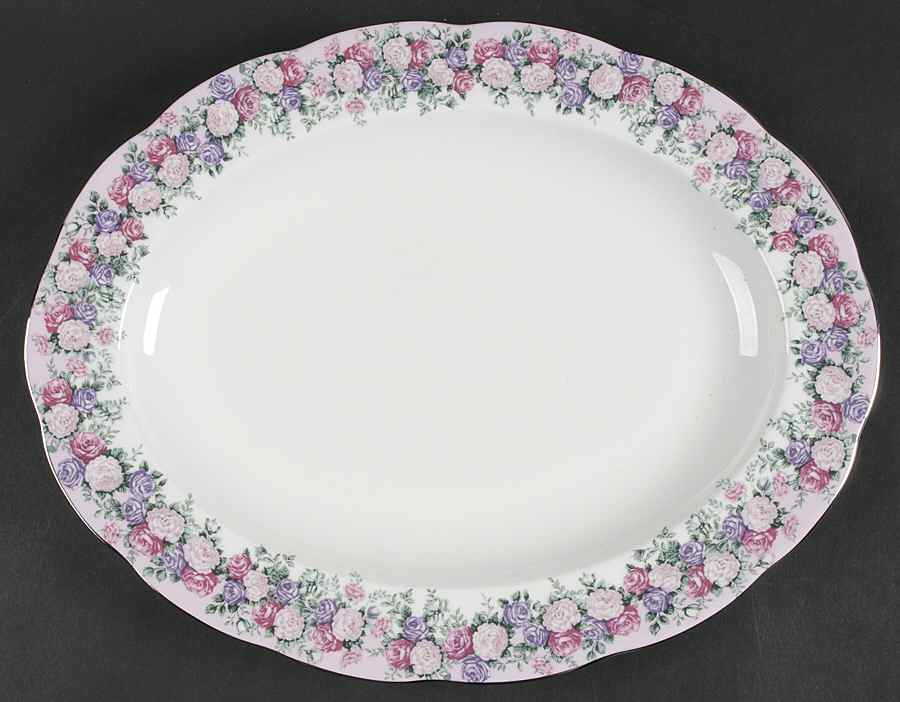 Rose Garland 13" Oval Serving Platter by Royal Albert-1