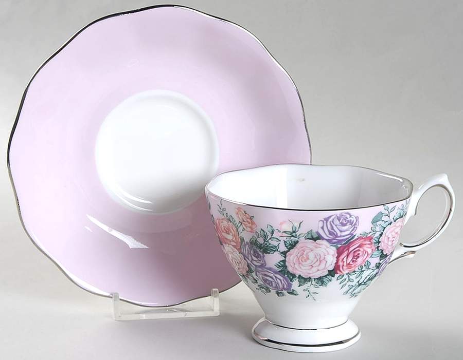 Rose Garland Footed Cup & Saucer Set by Royal Albert-1