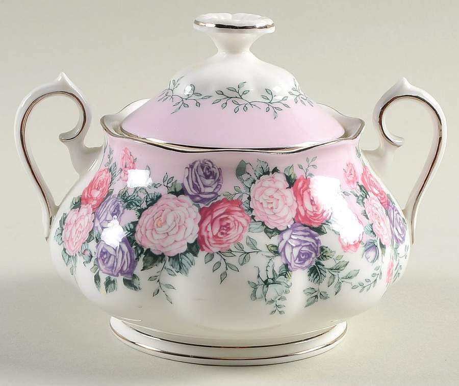 Rose Garland Sugar Bowl & Lid by Royal Albert-1