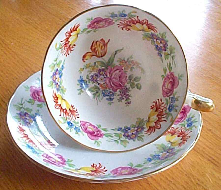 RCH39 Footed Cup & Saucer Set by Royal Chelsea-1