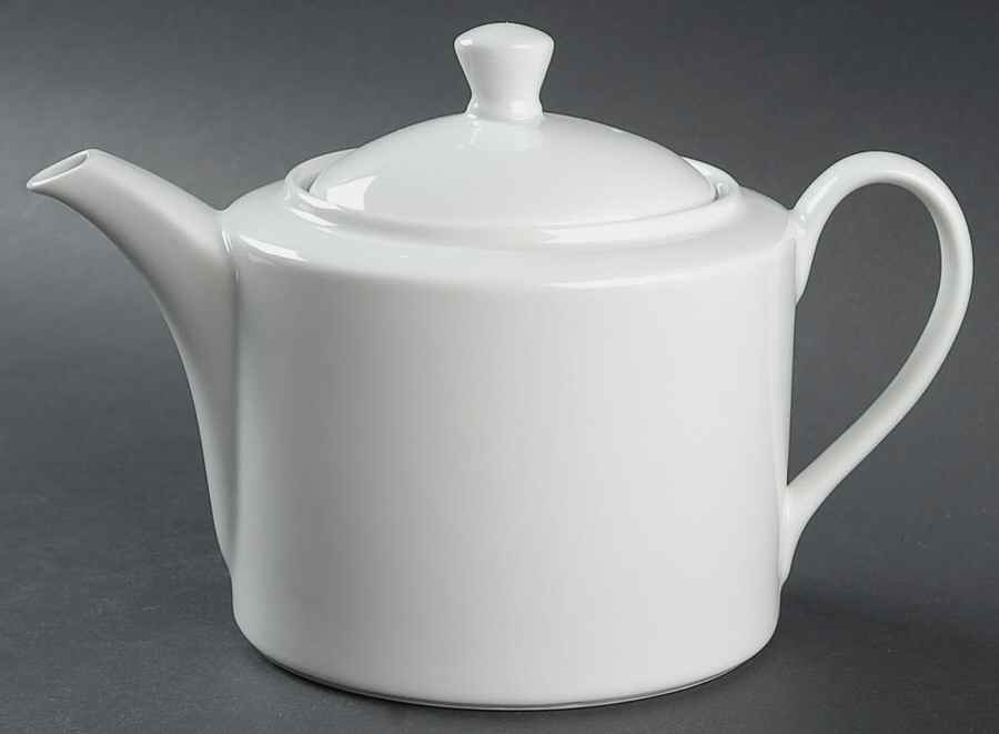 Classic White (Classic Shape) Teapot & Lid by Royal Worcester-1