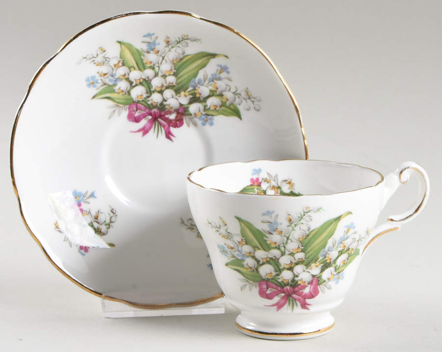 Lily of the Valley Footed Cup & Saucer Set by Regency-1