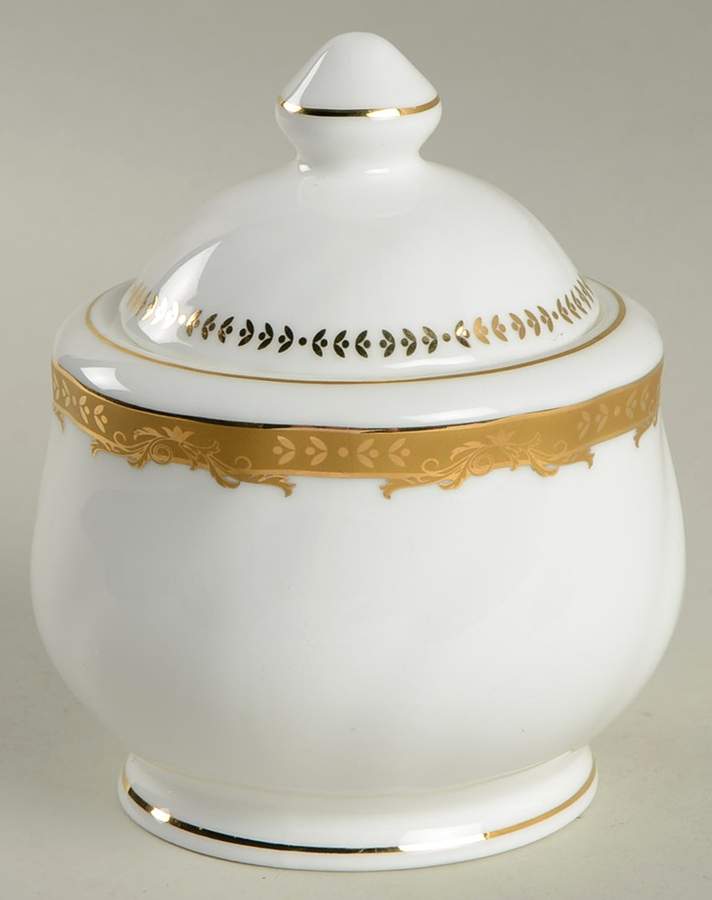 Crown Swirl Gold Sugar Bowl & Lid by Royal Doulton-1