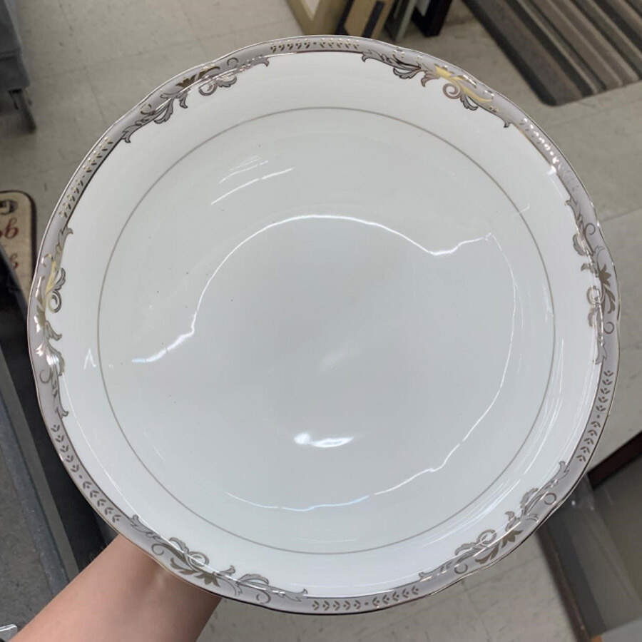 Crown Swirl Platinum 10" Round Vegetable Bowl by Royal Doulton-1