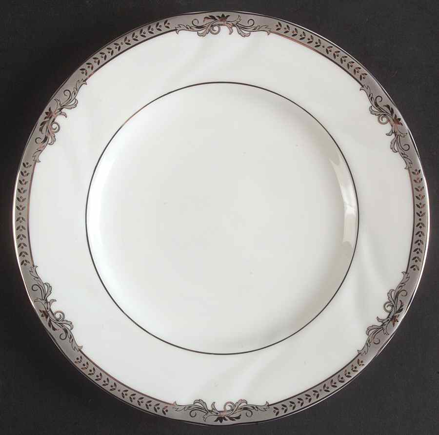 Crown Swirl Platinum Salad Plate by Royal Doulton-1