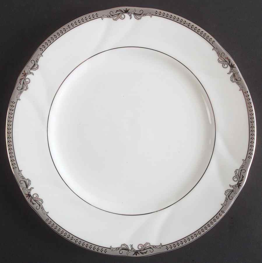 Crown Swirl Platinum Dinner Plate by Royal Doulton-1