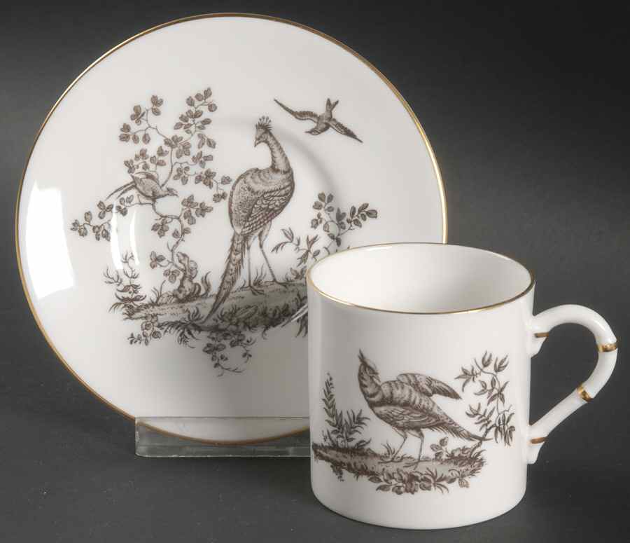 Z2653 Flat Demitasse Cup & Saucer Set by Royal Worcester-1