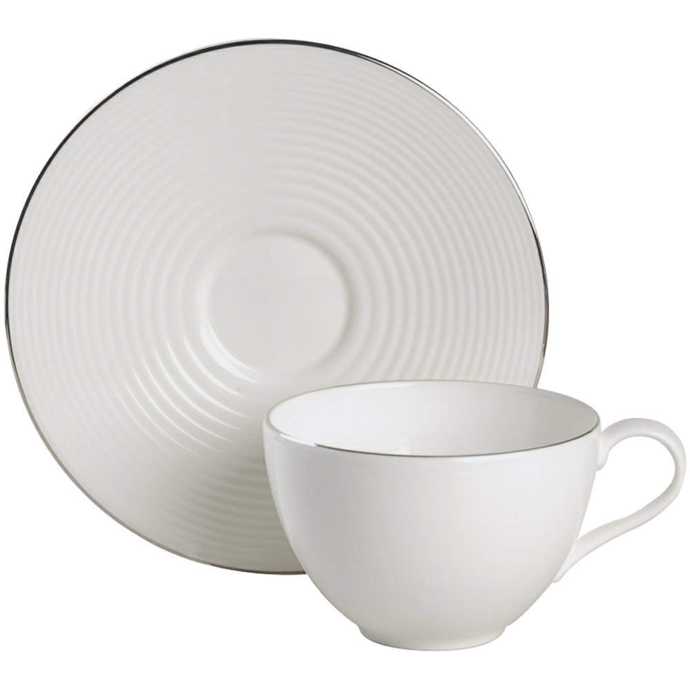 Gordon Ramsay Platinum Flat Cup & Saucer Set by Royal Doulton-1