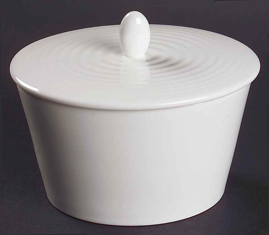 Gordon Ramsay White (Bone, No Trim) Sugar Bowl & Lid by Royal Doulton-1
