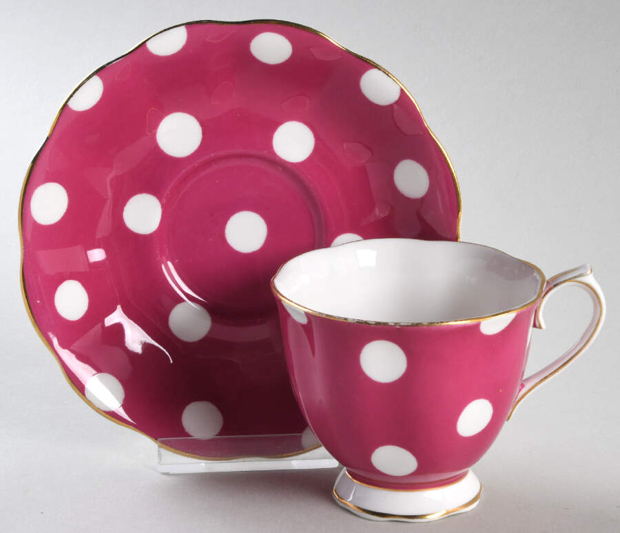 Polka Dot Series Footed Cup & Saucer Set by Royal Albert-1