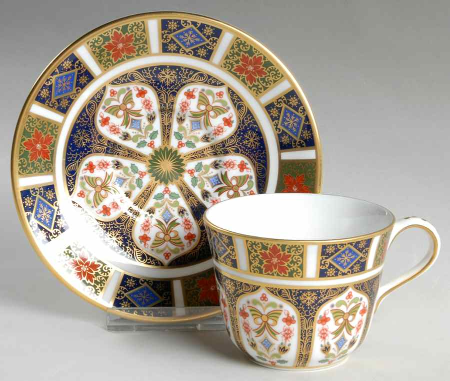 Old Imari Evening Star Flat Cup & Saucer Set by Royal Crown Derby-1