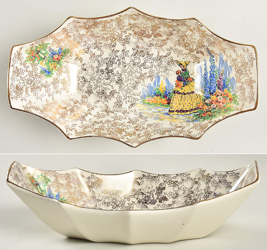 RID71 9" Oval Fluted Bowl by Ridgway (Ridgways)-1