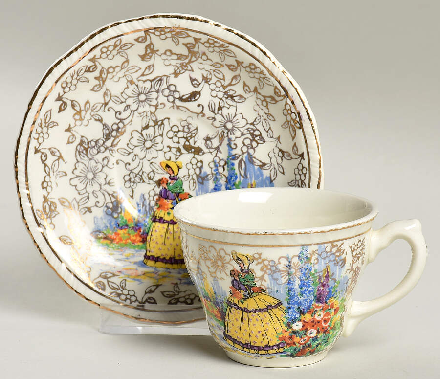 RID71 Flat Demitasse Cup & Saucer Set by Ridgway (Ridgways)-1