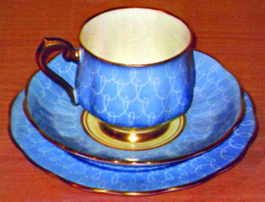 Swirl Blue Footed Cup & Saucer Set by Royal Albert-1
