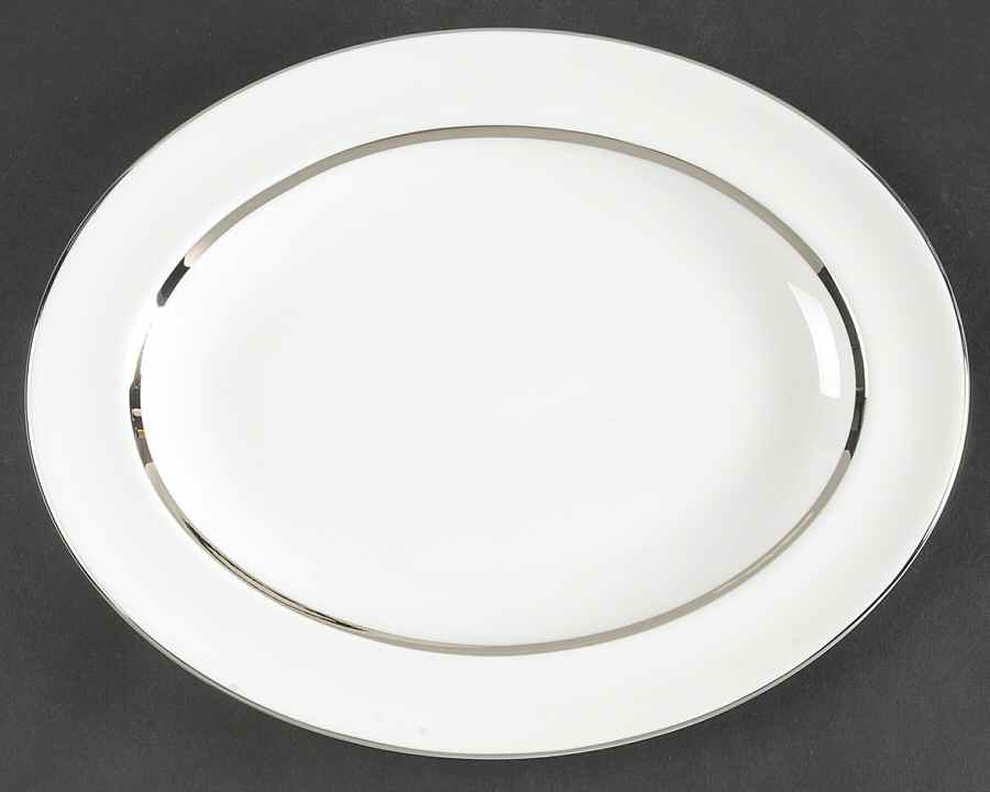 Silver Lining 13" Oval Serving Platter by Royal Doulton-1