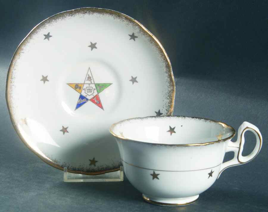 Order of the Eastern Star Footed Cup & Saucer Set by Royal Stafford-1
