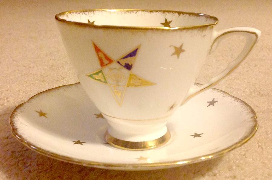 Order of the Eastern Star Footed Cup & Saucer Set by Royal Stafford-1