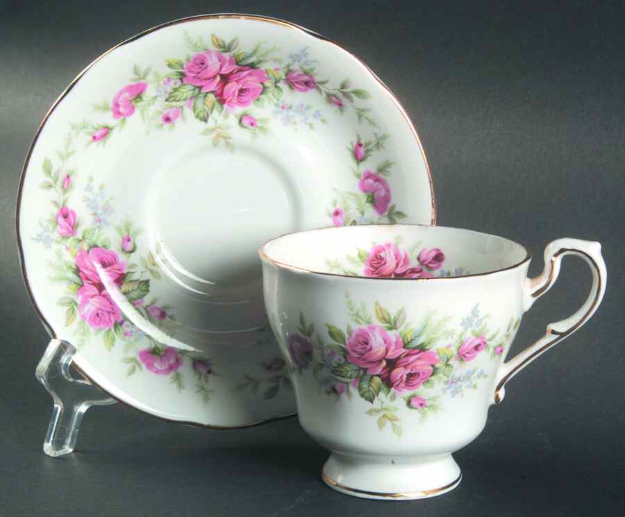 Rambling Rose (Scalloped) Footed Cup & Saucer Set by Royal Standard-1