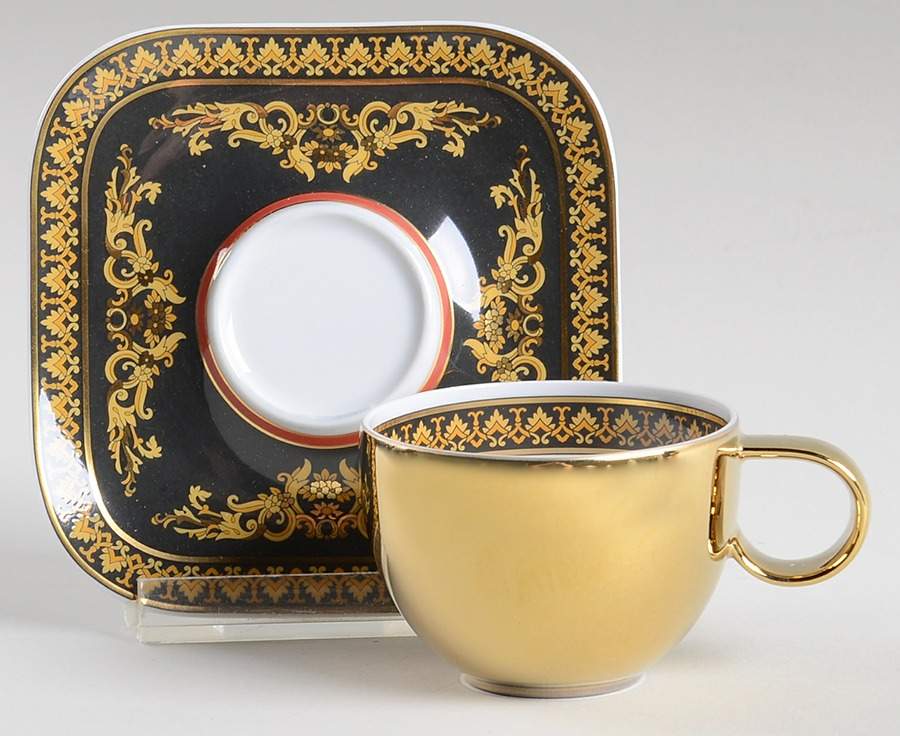 Medusa Red (Square) Espresso Cup and Saucer Set by Rosenthal - Continental-1