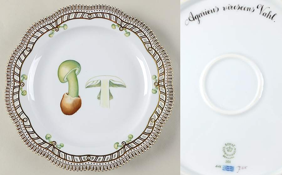Flora Danica Fungi Collection 11" Round Platter w/Pierced Edge by Royal Copenhagen-1