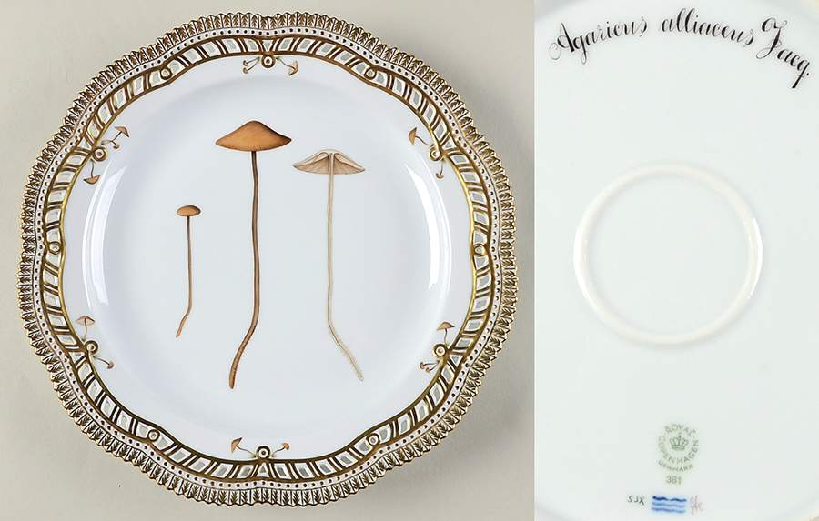 Flora Danica Fungi Collection 11" Round Platter w/Pierced Edge by Royal Copenhagen-1