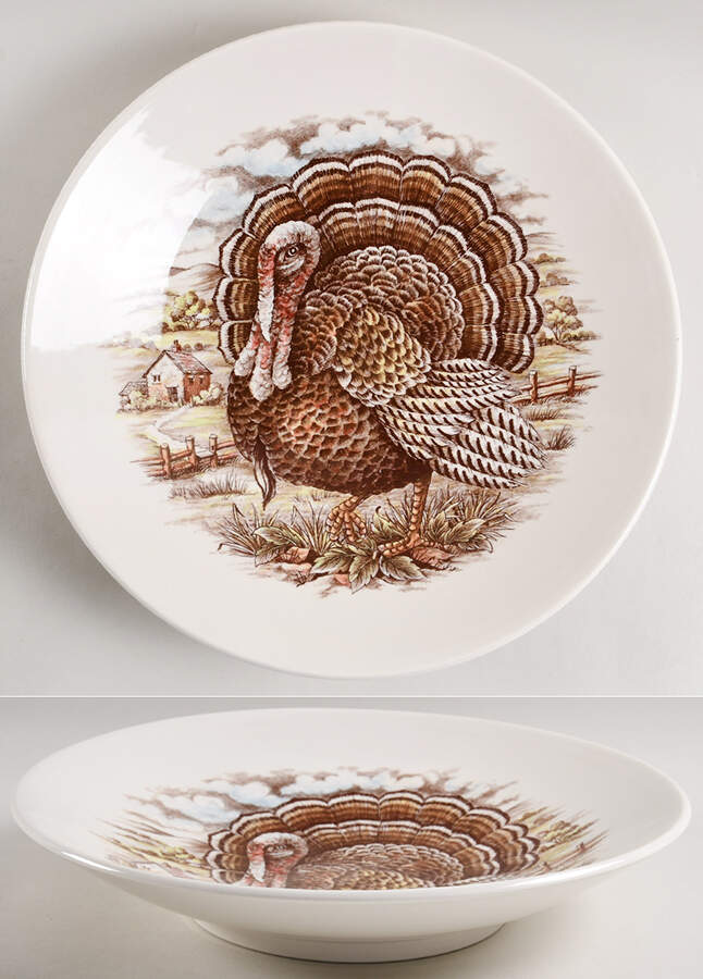 Turkey Brown, Multicolor 13" Pasta Serving Bowl by Royal Stafford-1