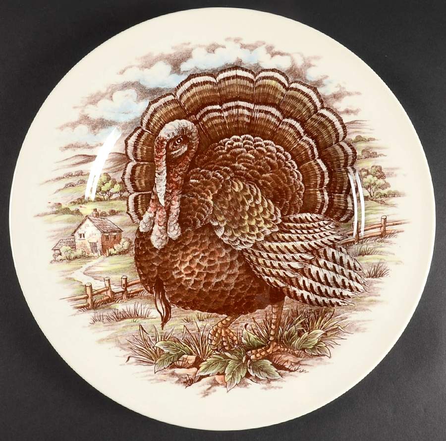 Turkey Brown, Multicolor 12" Chop Plate (Round Platter) by Royal Stafford-1