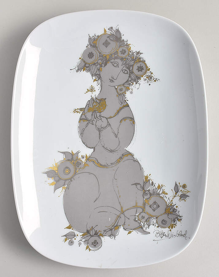Samuramat 12" Rectangular Wall Plate by Rosenthal - Continental-1