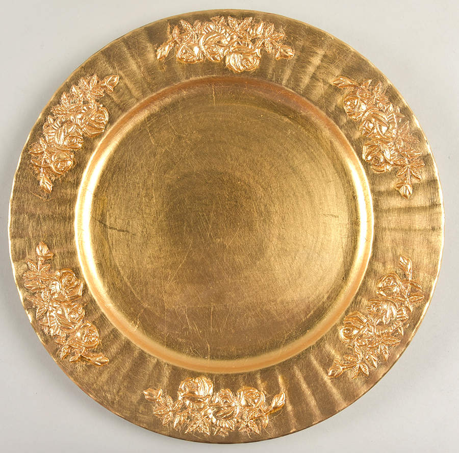 Old Country Roses Gold Lacquerware Service Plate by Royal Albert-1
