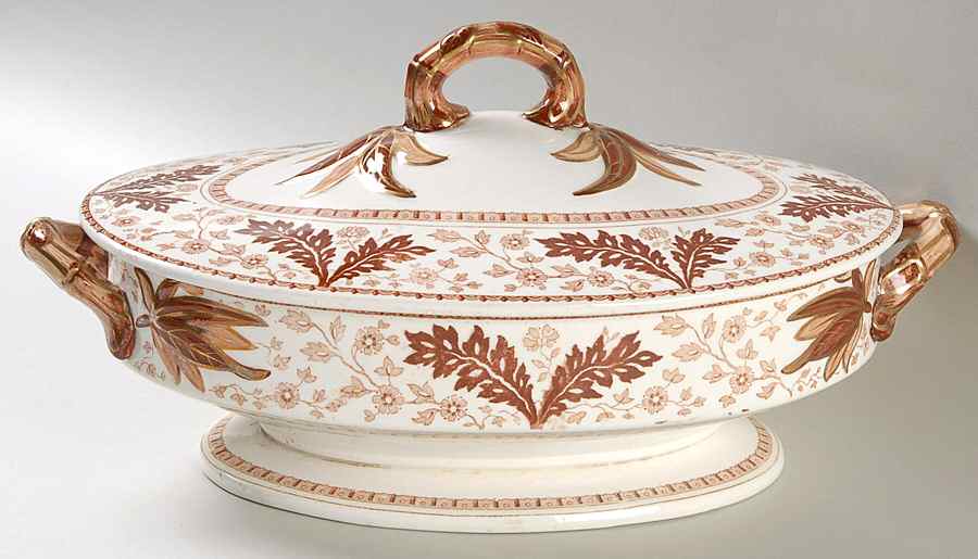 Deak Brown Oval Covered Vegetable by Ridgway (Ridgways)-1
