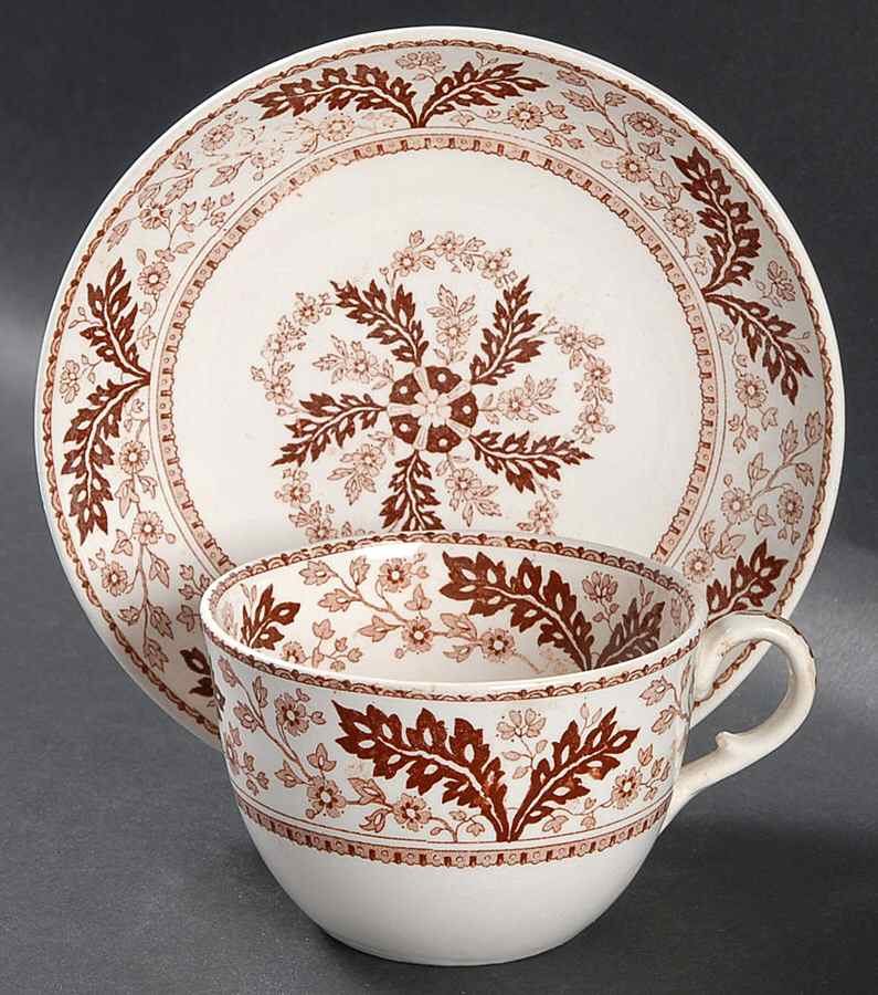 Deak Brown Flat Cup & Saucer Set by Ridgway (Ridgways)-1