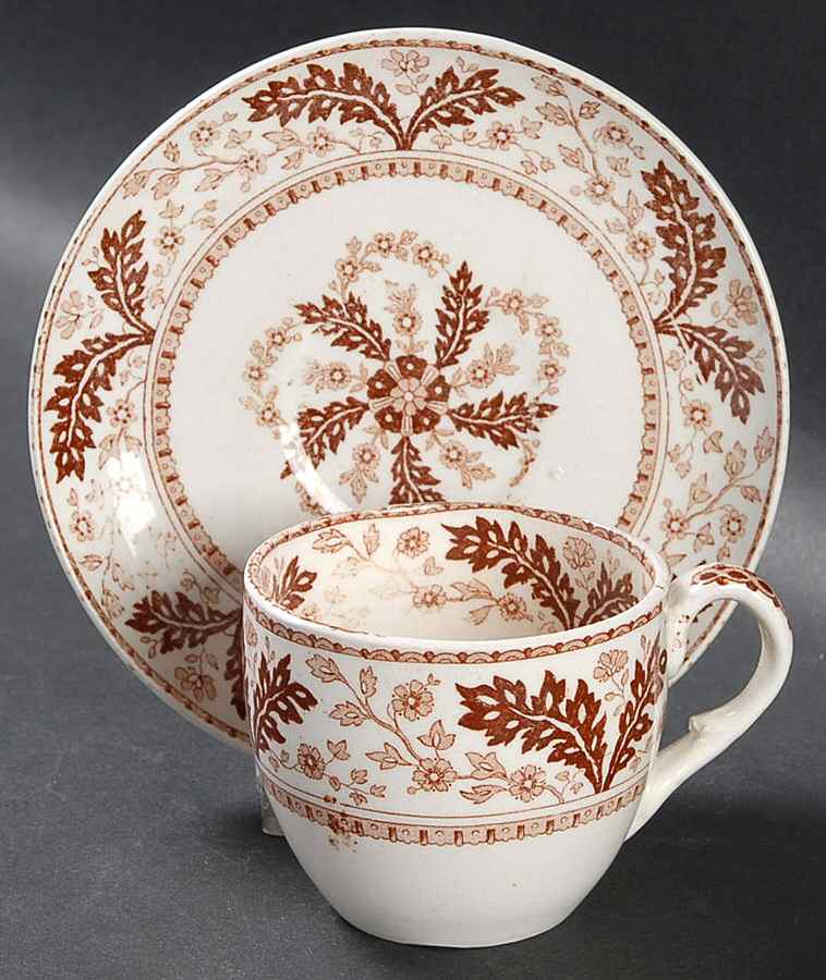 Deak Brown Flat Demitasse Cup & Saucer Set by Ridgway (Ridgways)-1