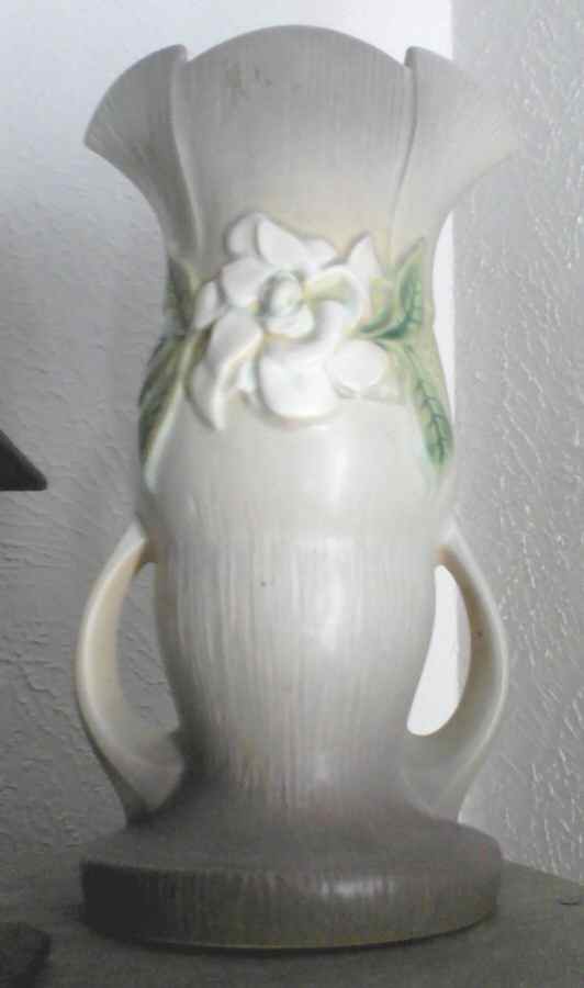 Gardenia Silver Haze Gray 10" Flared Vase by Roseville-1