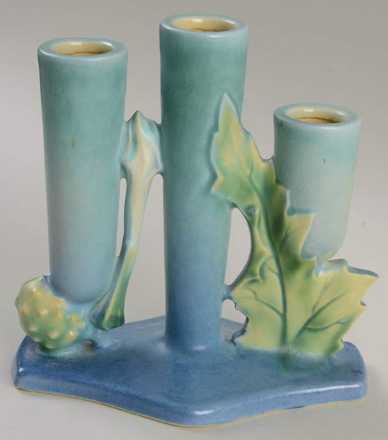 Thornapple Blue Candleholder 3 Light by Roseville-1