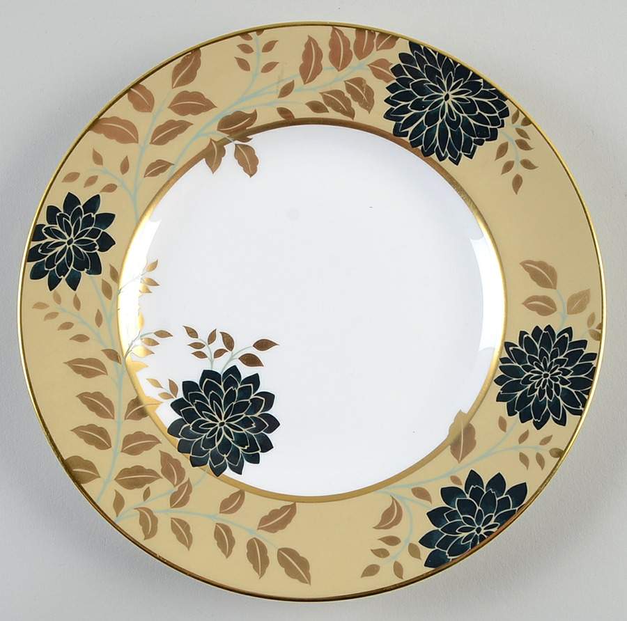 Kimono Taupe Salad Plate by Royal Crown Derby-1