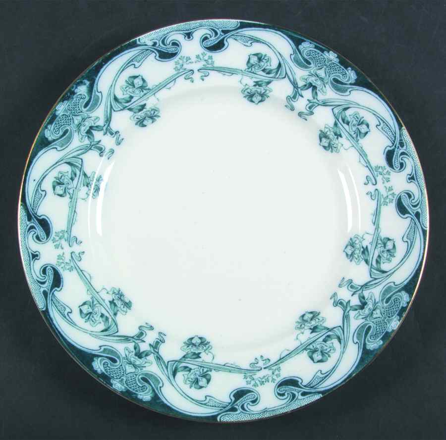 Iris Blue Green (No Gold Accent) Luncheon Plate by Arthur J Wilkinson-1