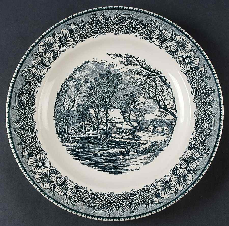 Pilgrim Blue Gray Dinner Plate by Royal (USA)-1