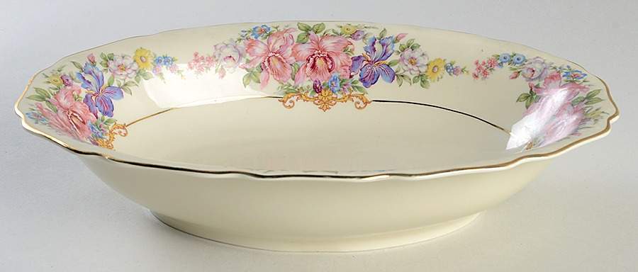 Gwendolyn (Yellow or Yellow & Red Scrolls) 10" Oval Vegetable Bowl by Rosenthal - Continental-1