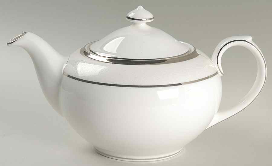 Platinum Silk Teapot & Lid by Royal Doulton-1